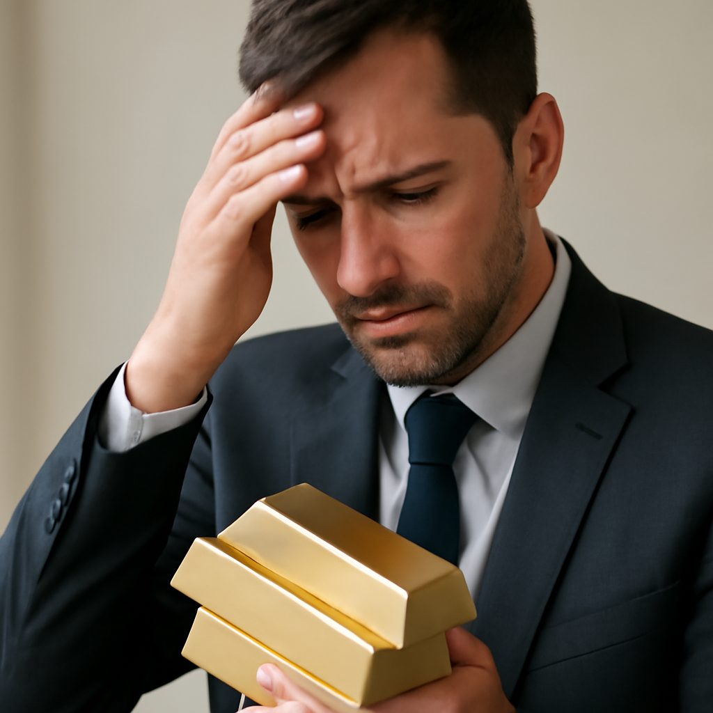 Gold bars representing safe-haven asset during market uncertainty and economic instability
